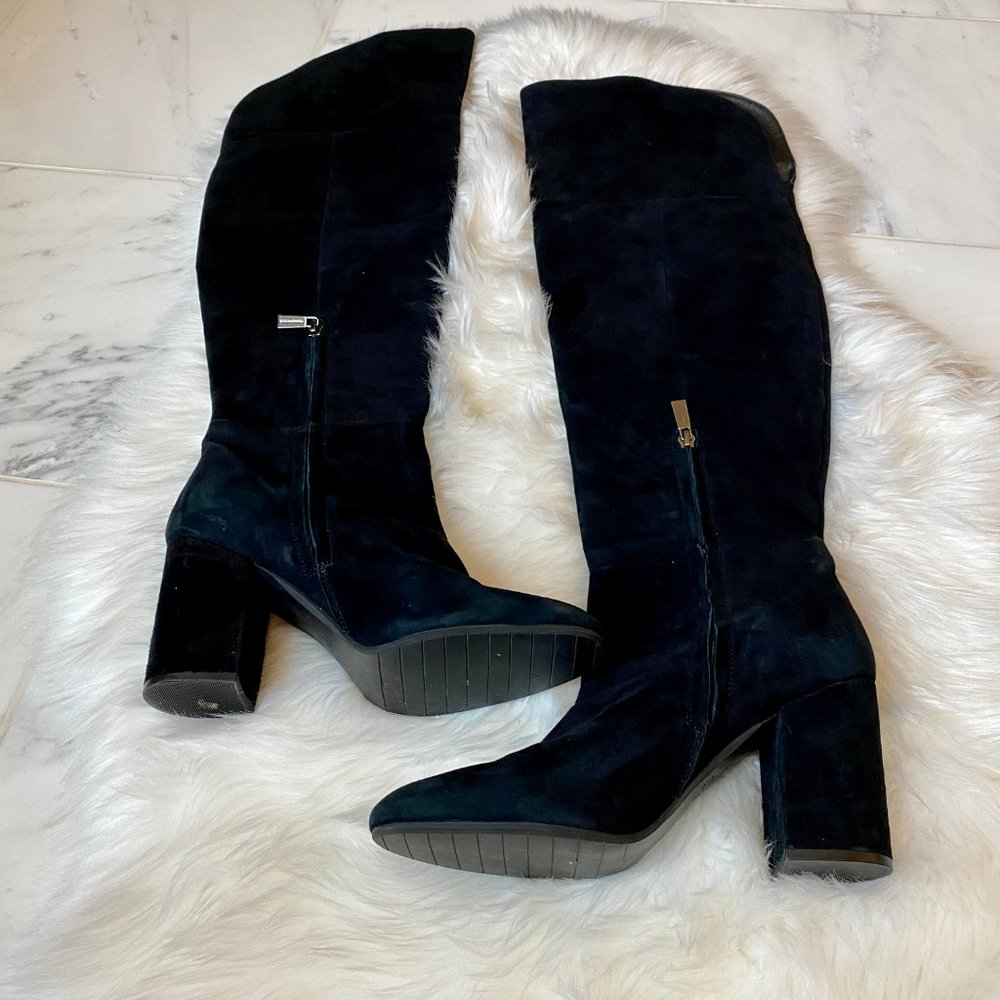 Kenneth Cole carrah suede black knee high boots - Picture 2 of 9